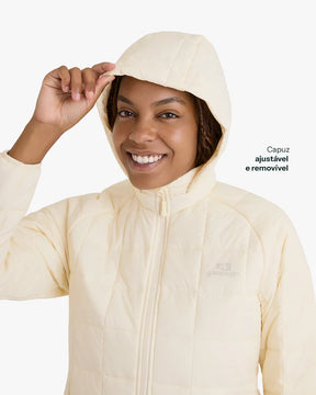 Jaqueta Puffer Galapagos Ibex Thermolite Heat Feminino Off White