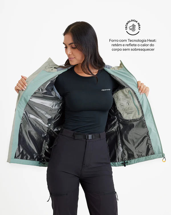 Jaqueta Impermeável Galapagos Darwin Heat Feminino Verde