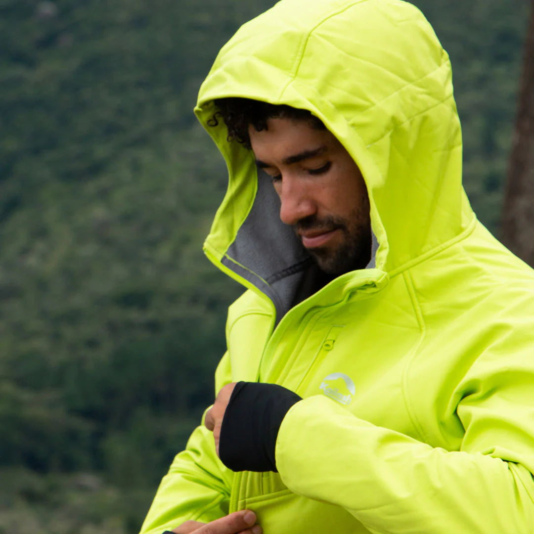 JAQUETA SOFTSHELL COM CAPUZ ASPEN MASCULINO VERDE LIMAO