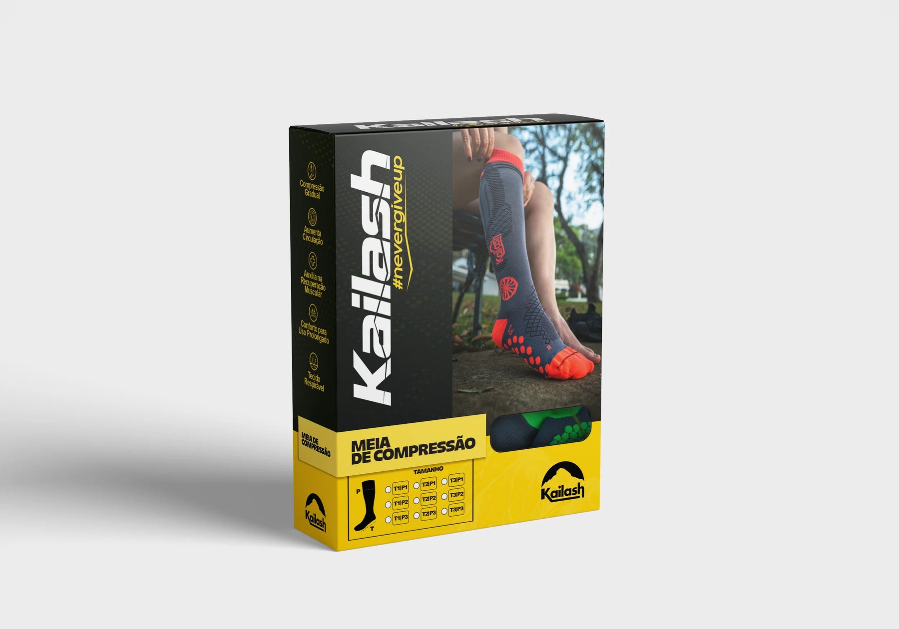 MEIA COMPRESSÃO PRO DOTS BIOTECH UNISSEX PRETA/CINZA