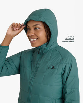 Jaqueta Puffer Galapagos Ibex Thermolite Heat Feminino Verde
