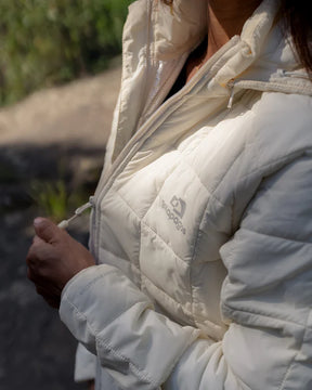 Jaqueta Puffer Galapagos Ibex Thermolite Heat Feminino Off White