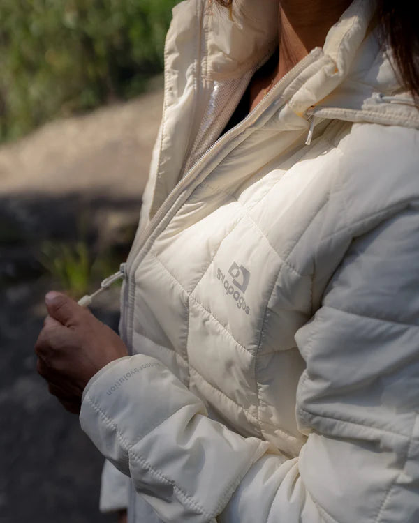 Jaqueta Puffer Galapagos Ibex Thermolite Heat Feminino Off White