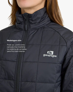 Jaqueta Puffer Galapagos Ibex Thermolite Heat Feminino Preto