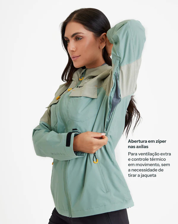 Jaqueta Impermeável Galapagos Darwin Heat Feminino Verde