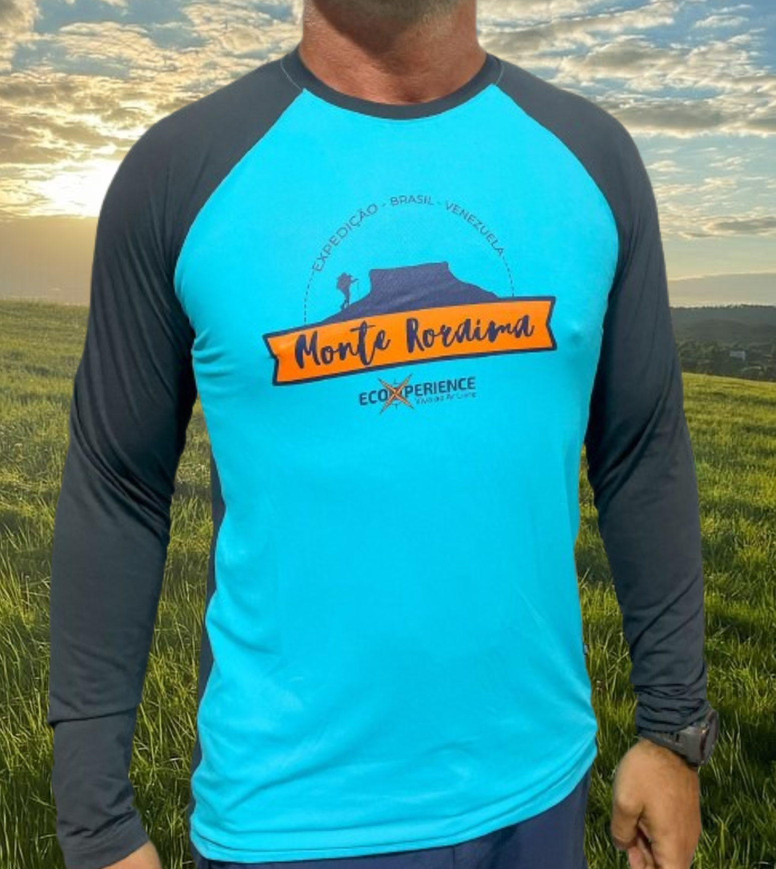 CAMISETA RAGLAN MANGA LONGA MONTE RORAIMA MASCULINA